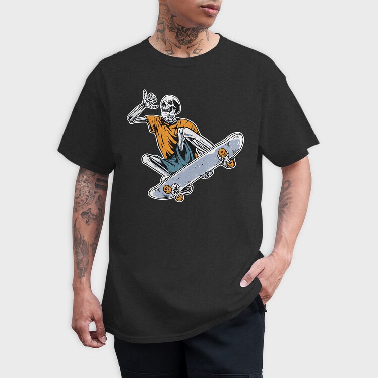 Skateboard Skeleton, Tricou Barbati (Unisex)
