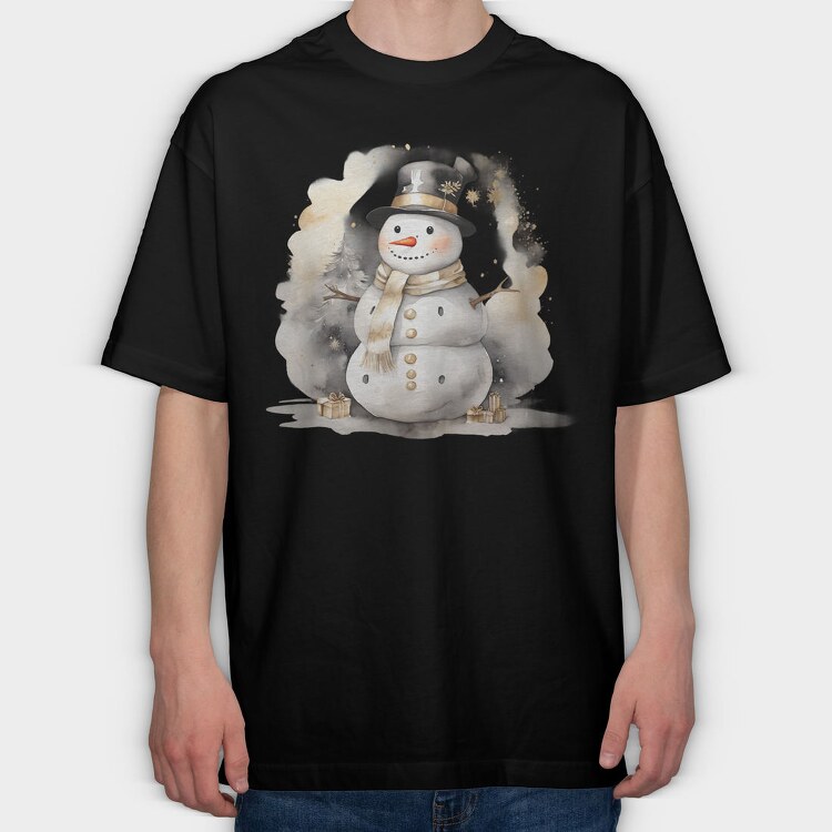 Christmas Snowman Icon, Tricou Oversize Barbati (Unisex)