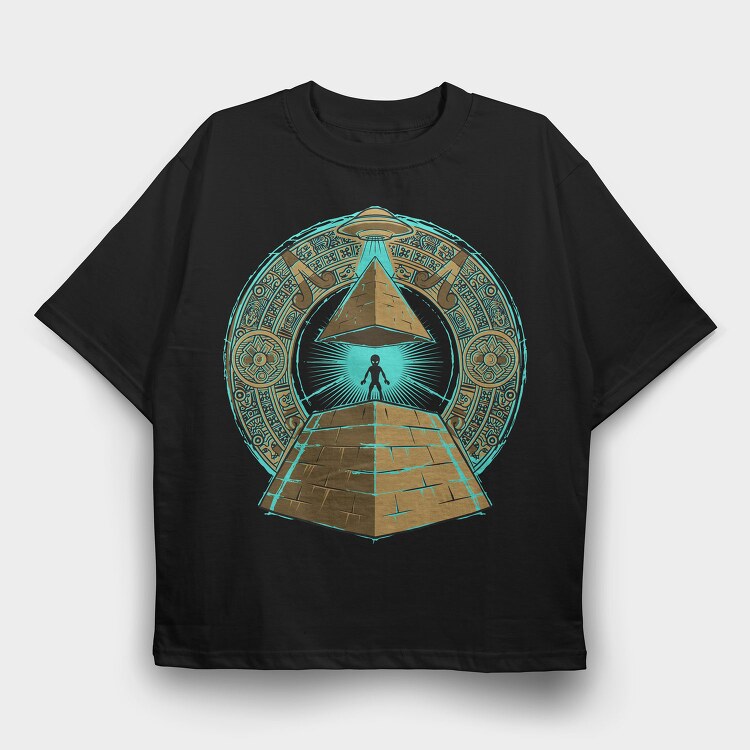 Pyramid Alien Portal, Tricou Oversize Barbati (Unisex)