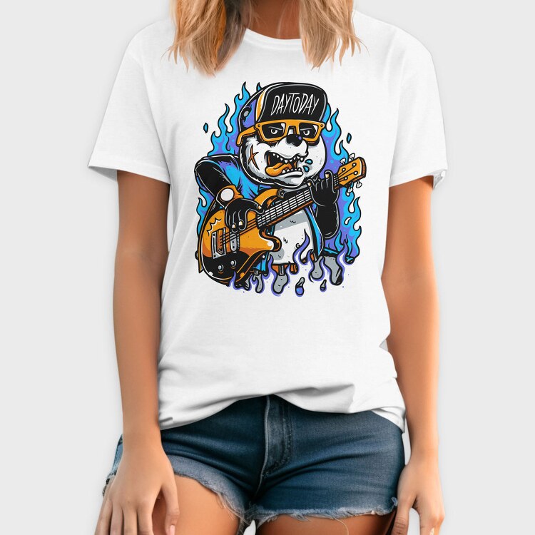 Panda Rockstar Guitar, Tricou Barbati (Unisex)