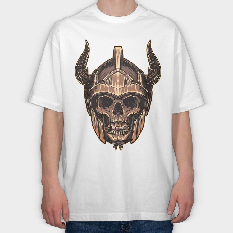Viking Skull Horns 1, Tricou Oversize Barbati (Unisex)
