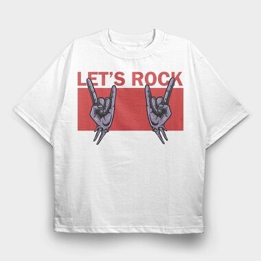 Rock On Hands, Tricou Oversize Barbati (Unisex)