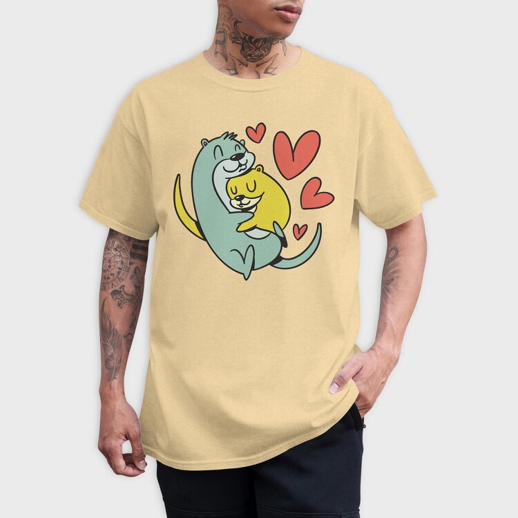 Hugging Otters, Tricou Barbati (Unisex)