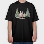 Christmas Trees Snowy, Tricou Oversize Barbati (Unisex)