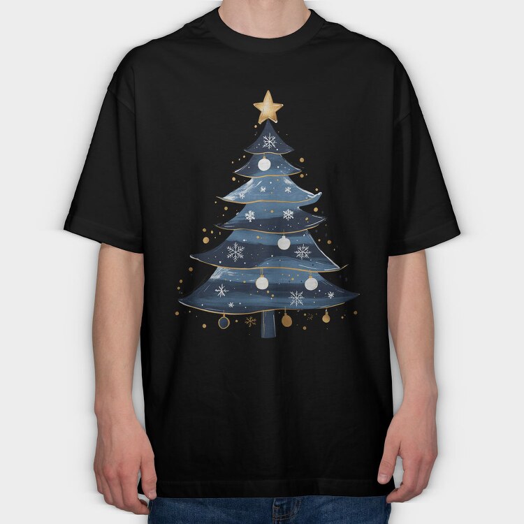 Christmas Tree Serenity, Tricou Oversize Barbati (Unisex)