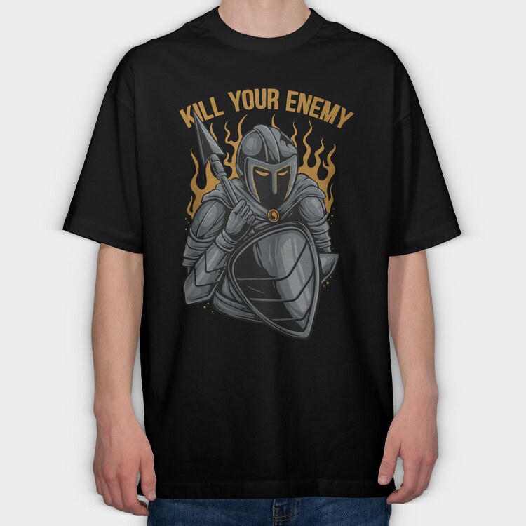 Knight Of Flames, Tricou Oversize Barbati (Unisex)