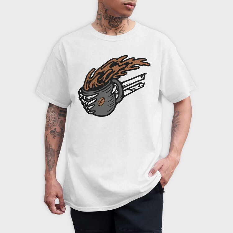 Burning Coffee Cup, Tricou Barbati (Unisex)