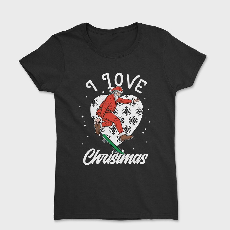 Santa Skate Snow, Tricou Femei
