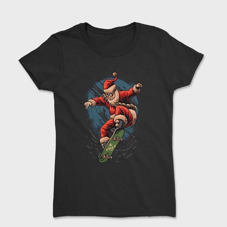 Santa Skate Xmas, Tricou Femei