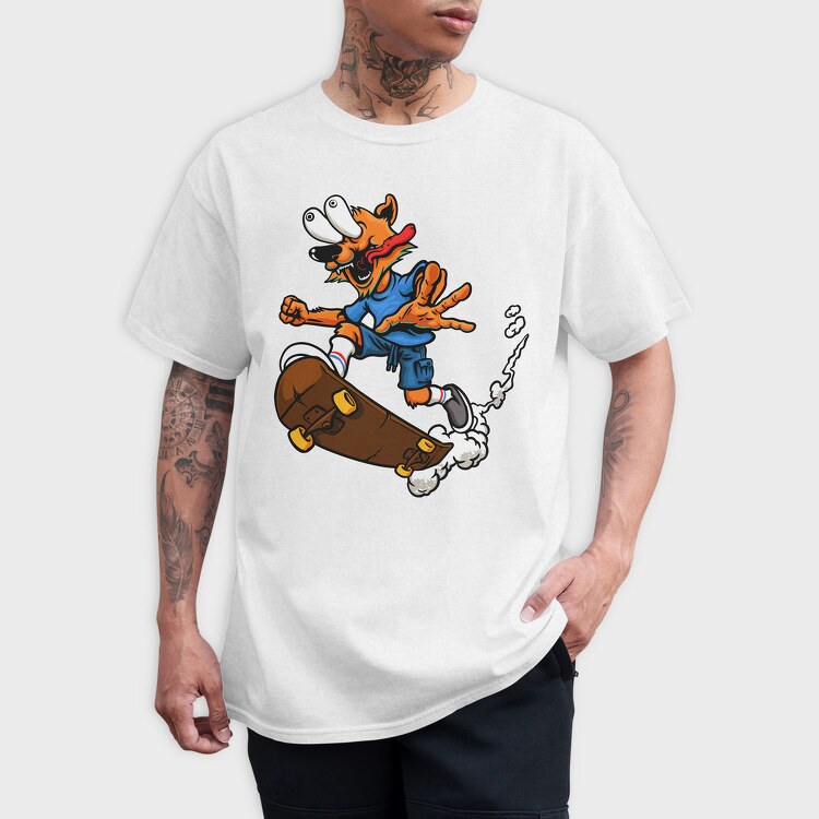 Skateboarding Fox, Tricou Barbati (Unisex)