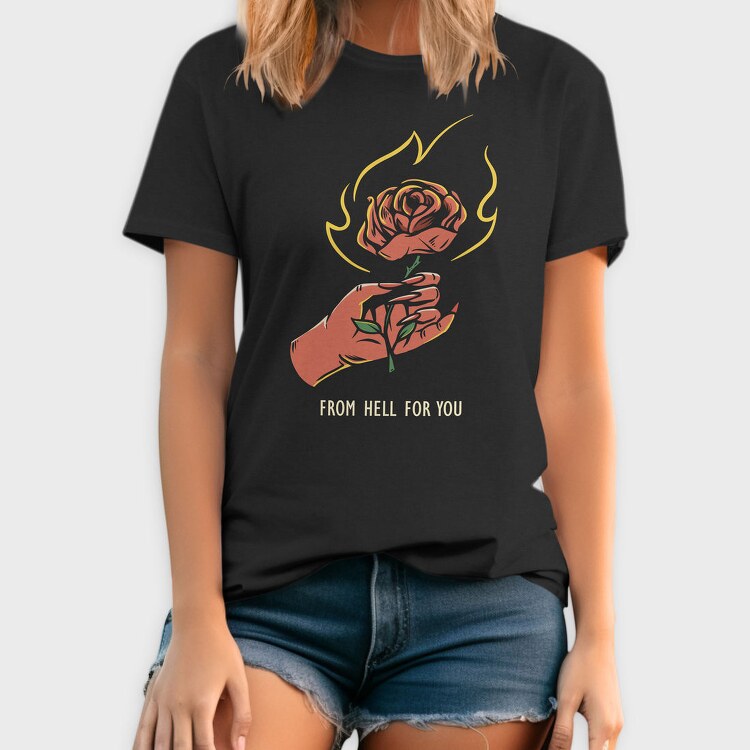 Burning Rose Hand, Tricou Barbati (Unisex)