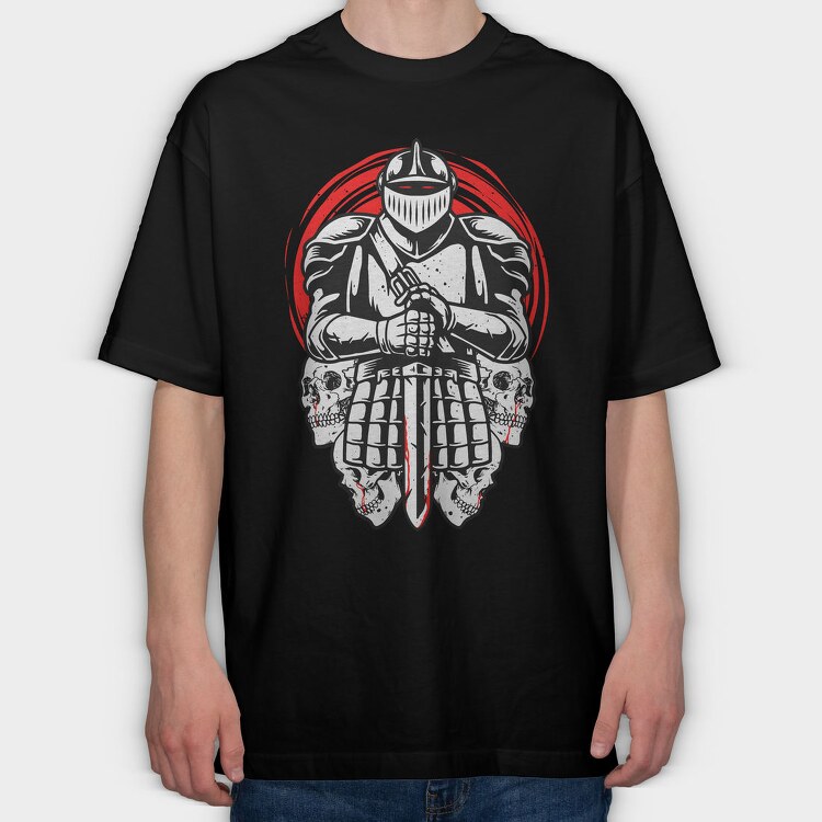 Knight Skull Armor, Tricou Oversize Barbati (Unisex)
