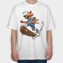 Skateboarding Fox, Tricou Oversize Barbati (Unisex)