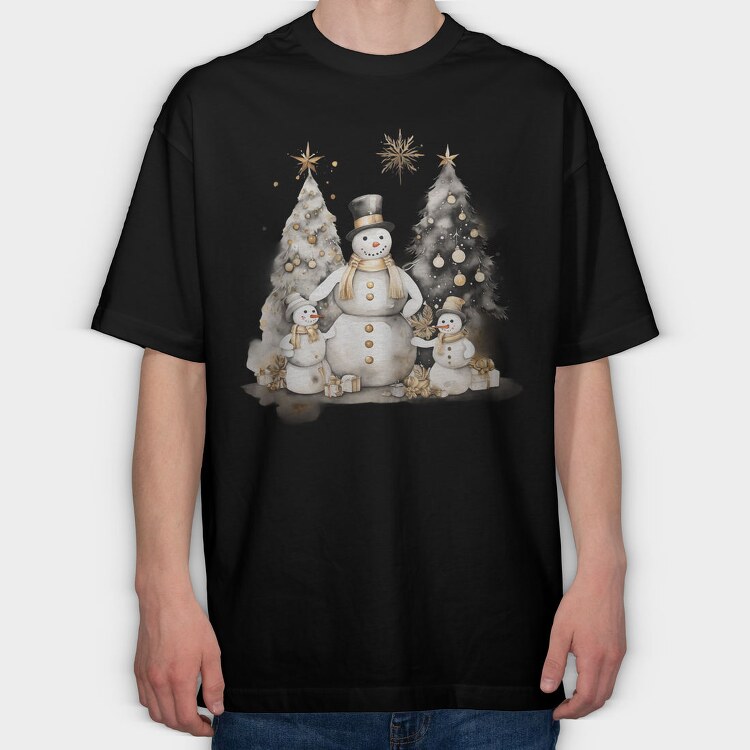 Christmas Snowman Party, Tricou Oversize Barbati (Unisex)