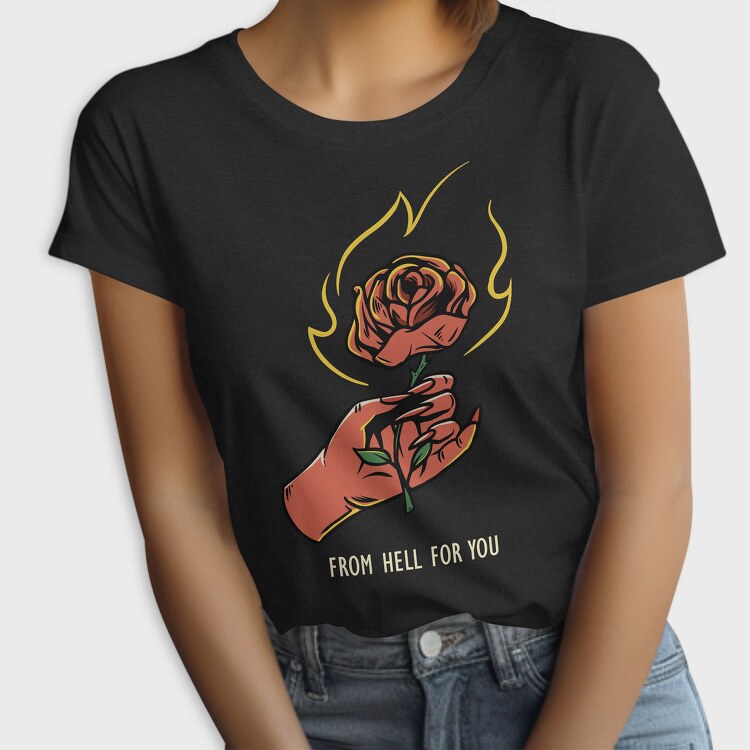 Burning Rose Hand, Tricou Femei