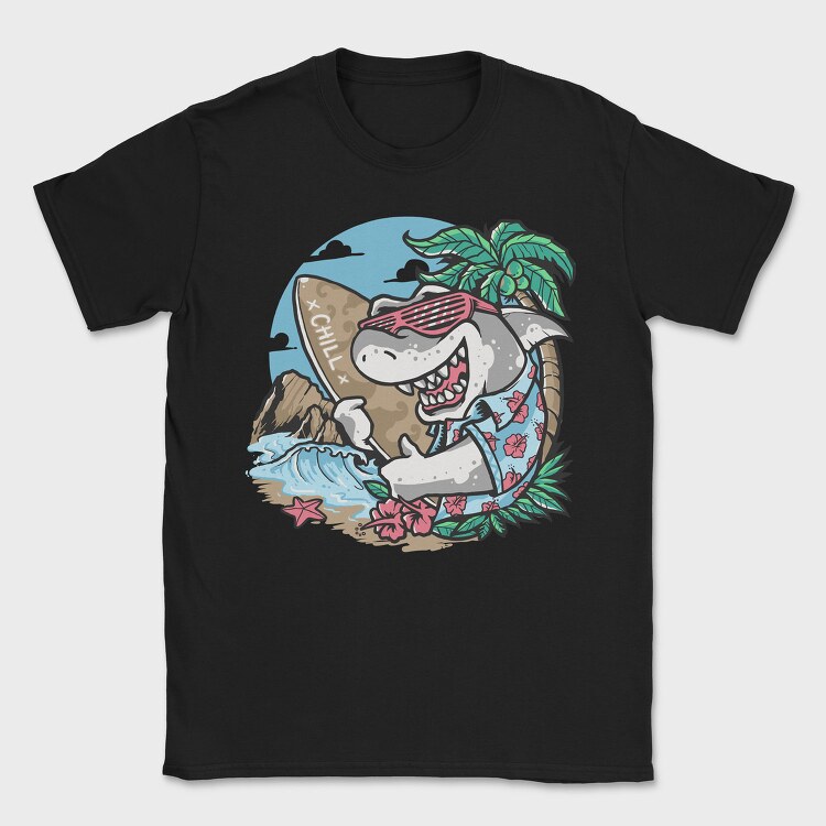 Shark Surf Chill, Tricou Barbati (Unisex)