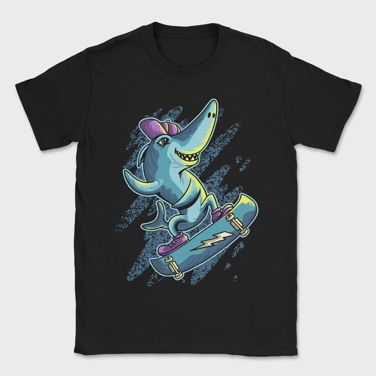 Skate Shark Neon, Tricou Barbati (Unisex)