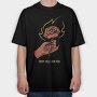 Burning Rose Hand, Tricou Oversize Barbati (Unisex)