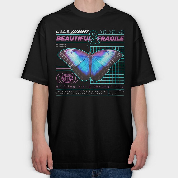 Trap Butterfly, Tricou Oversize Barbati (Unisex)