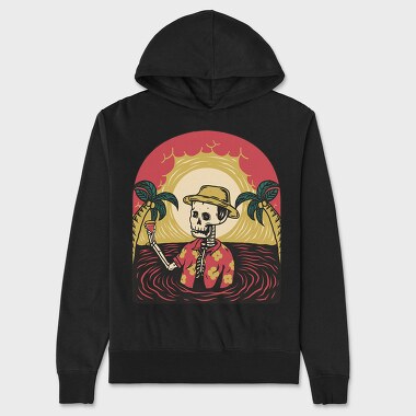 Skeleton Beach Party, Hanorac Oversize Barbati (Unisex)