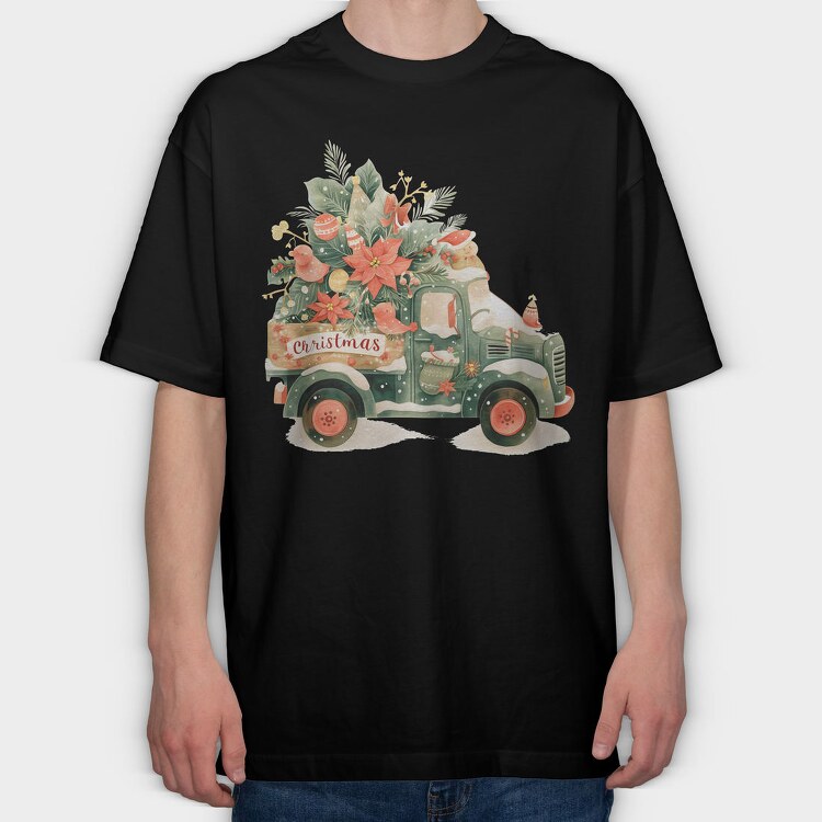 Christmas Truck Gingerbread, Tricou Oversize Barbati (Unisex)