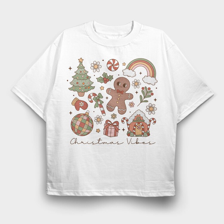 Christmas Vibes, Tricou Oversize Barbati (Unisex)