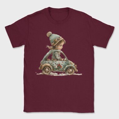 Christmas Vintage Car, Tricou Barbati (Unisex)