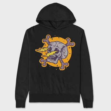 Skull Lightning Strike, Hanorac Oversize Barbati (Unisex)
