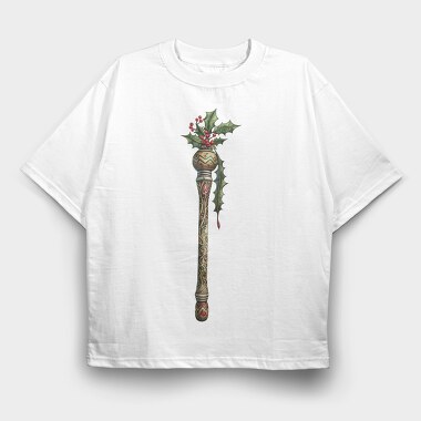Christmas Wand Holly, Tricou Oversize Barbati (Unisex)