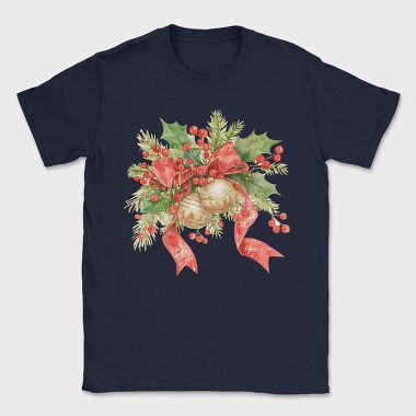Christmas Watercolor Bow, Tricou Barbati (Unisex)