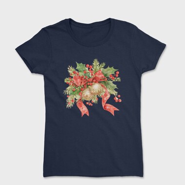 Christmas Watercolor Bow, Tricou Femei