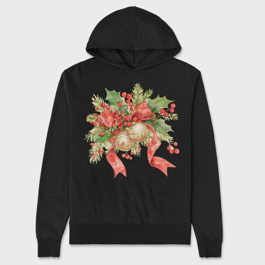 Christmas Watercolor Bow, Hanorac Oversize Barbati (Unisex)