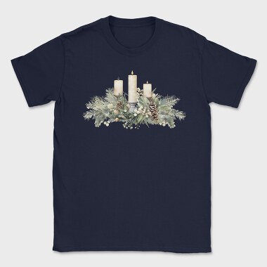 Christmas Watercolor Candles, Tricou Barbati (Unisex)