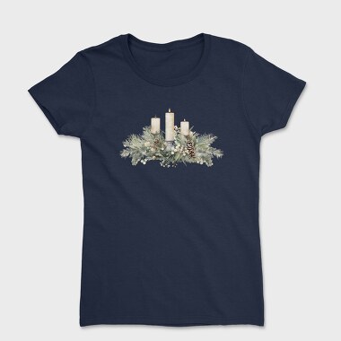 Christmas Watercolor Candles, Tricou Femei