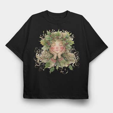 Christmas Watercolor Clipart, Tricou Oversize Barbati (Unisex)