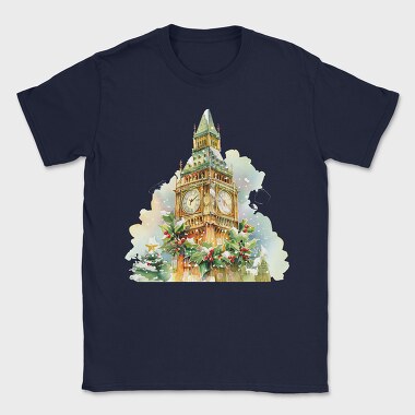 Christmas Watercolor Clock, Tricou Barbati (Unisex)