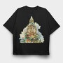 Christmas Watercolor Clock, Tricou Oversize Barbati (Unisex)