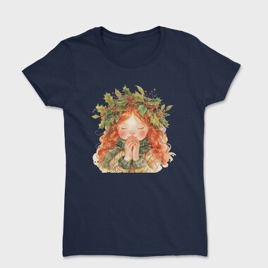 Christmas Watercolor Girl, Tricou Femei