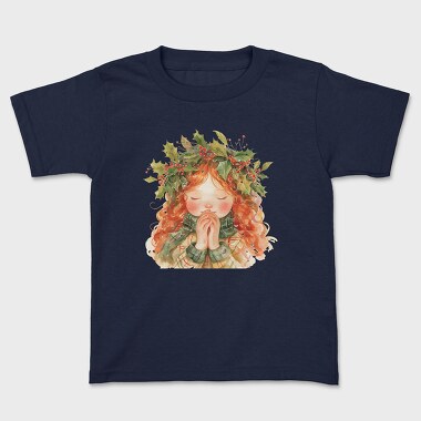 Christmas Watercolor Girl, Tricou Copii