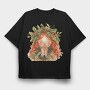 Christmas Watercolor Girl, Tricou Oversize Barbati (Unisex)