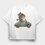 Christmas Whimsical Car, Tricou Oversize Barbati (Unisex)