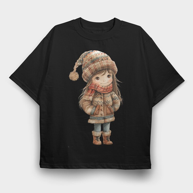 Christmas Whimsical Girl, Tricou Oversize Barbati (Unisex)