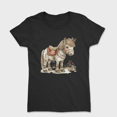 Christmas Whimsical Horse, Tricou Femei