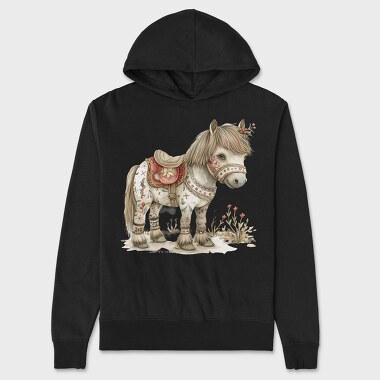 Christmas Whimsical Horse, Hanorac Oversize Barbati (Unisex)
