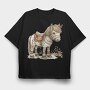 Christmas Whimsical Horse, Tricou Oversize Barbati (Unisex)