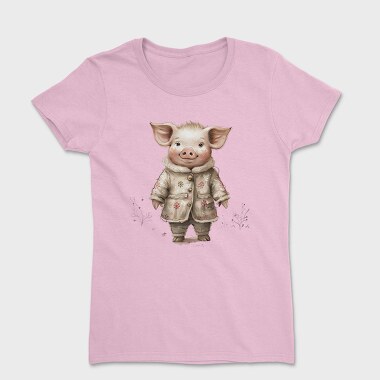 Christmas Whimsical Pig, Tricou Femei