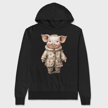 Christmas Whimsical Pig, Hanorac Oversize Barbati (Unisex)
