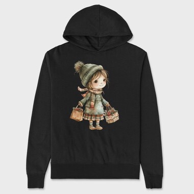 Christmas Whimsy Girl 2, Hanorac Oversize Barbati (Unisex)