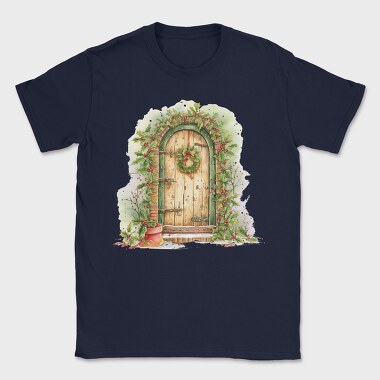Christmas Wooden Door, Tricou Barbati (Unisex)