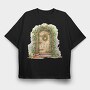 Christmas Wooden Door, Tricou Oversize Barbati (Unisex)